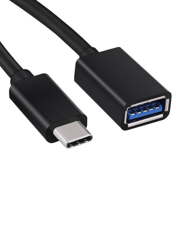 Type-C Male To USB 3.0 A Female OTG Cable Black