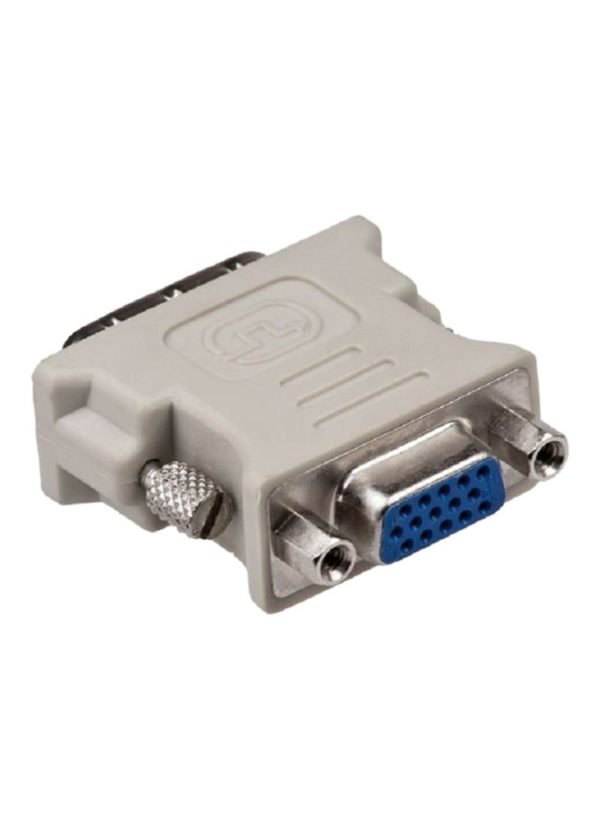 DVI 24 Pin Male To VGA 15 Pin Female Converter Adapter White