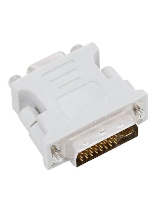 VGA 24 Pin To DVI 5 Pin Male Connector White