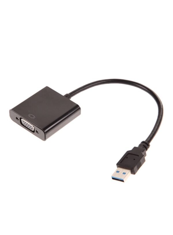 USB 3.0 To VGA Video Graphic Card Display External Cable Adapter Black