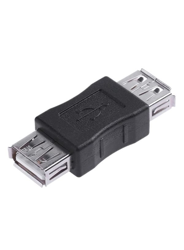 USB Female To Female Connector USB Double Female Head Conversion Adapter Black