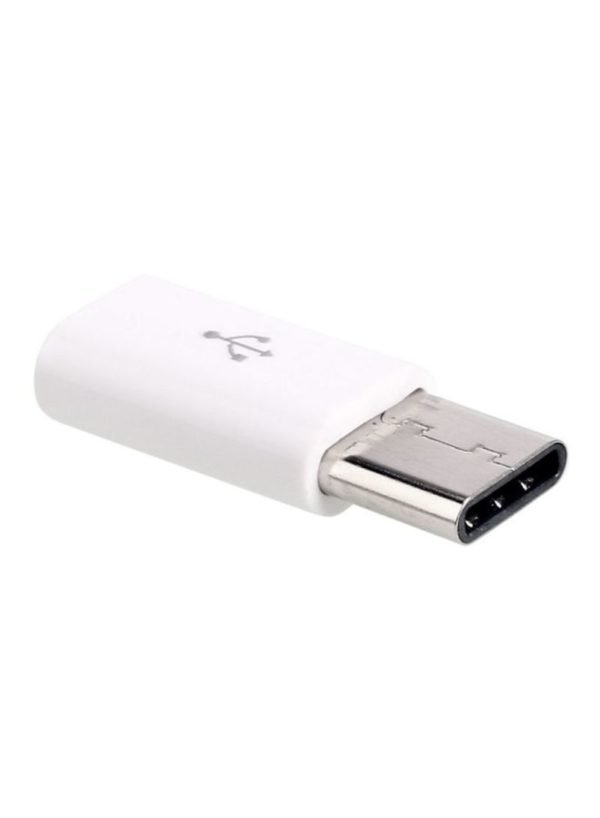 Micro USB To Type C OTG Converter White