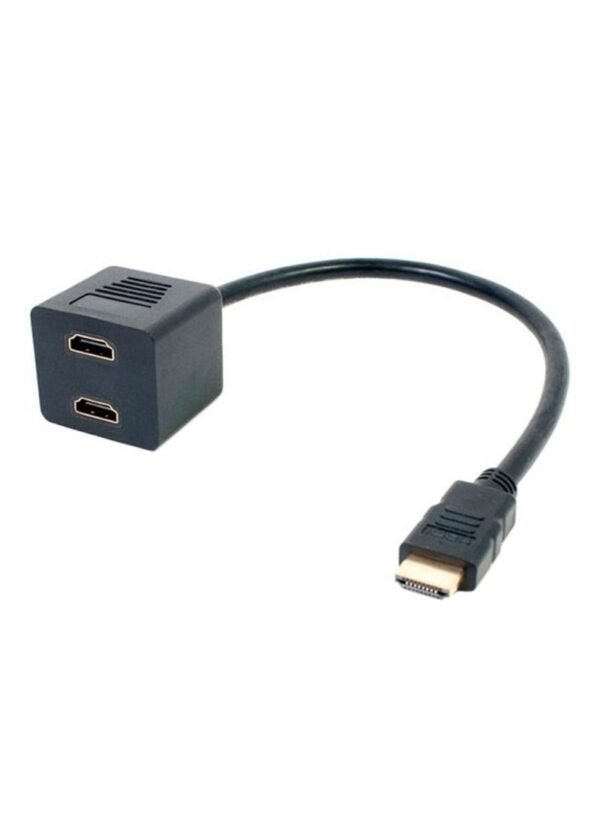 HDMI Male To 2 HDMI Female Y Splitter Adapter Cable Black