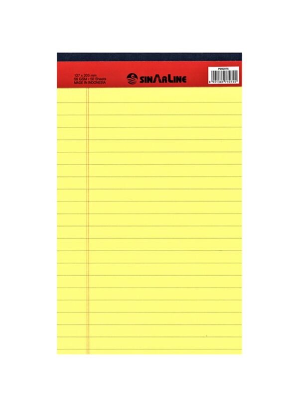 A5 Ruled Writing Pad Yellow