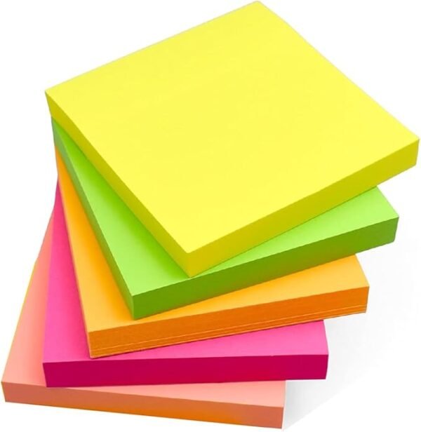 Sticky Notes, 4/5 Colour Paper, Multicolour Sticky Notes 76x76mm (Pack of 400 Sheets)