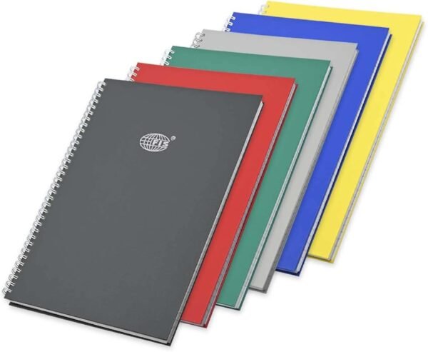 PP Spiral Hard Cover Notebook A4 Size (21x29.7cm) Single Line Ruling,100 Sheets, Assorted Color,Pack of 6 Pieces