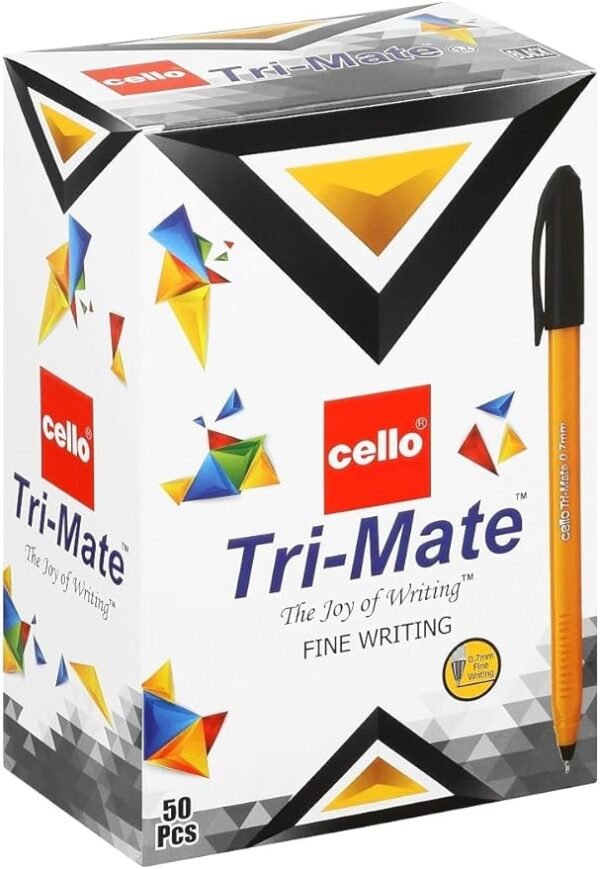 CELLO TRIMATE BALL PEN 0.7MM BOX OF 50PC BLACK