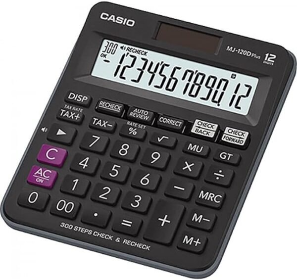 Casio MJ-120D Plus - BK, 300 Steps Check and Correct, Desktop Calculator with Tax & GT Keys - Image 3