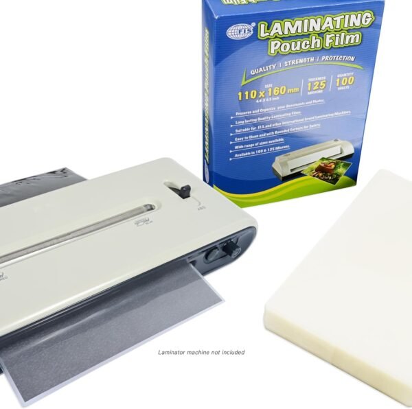 Laminating Pouch Film, Size 110x160mm, 125 Micron Thickness, 100 Sheets, Rounded Corners - Image 2